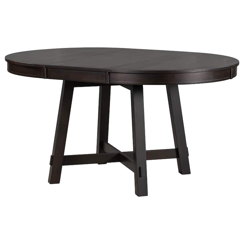 Farmhouse Round Extendable Dining Table with 16" Leaf - Elegant Wood Kitchen Table