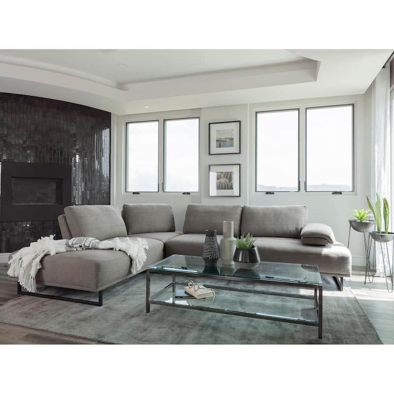 Arden Upholstered Sectional Sofa with Adjustable Back Taupe