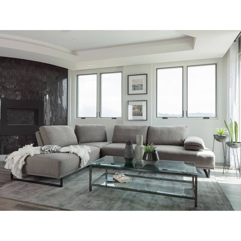 Arden Upholstered Sectional Sofa with Adjustable Back Taupe