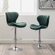 preview thumbnail 51 of 75, Roundhill Furniture Ellston Upholstered Adjustable Swivel Barstools, Set of 2 Green