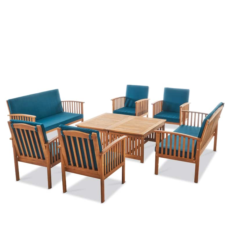 Carolina Acacia 8-piece Outdoor Sofa Set by Christopher Knight Home