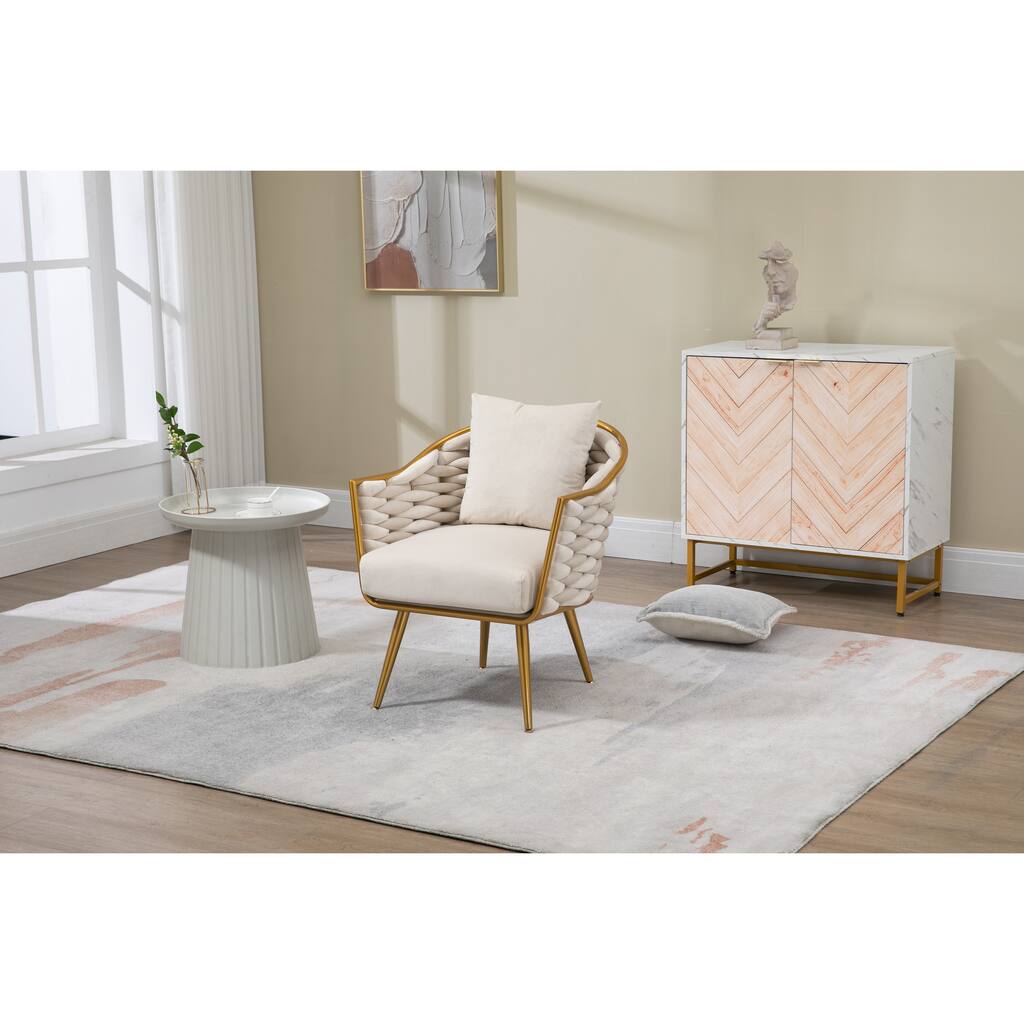 Velvet Accent Chair Modern Upholstered Tufted Arm Chairs