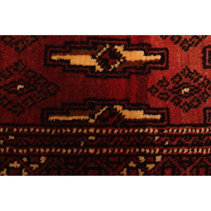 ECARPETGALLERY Hand-knotted Teimani Dark Red Wool Rug - 3'1 x 4'4