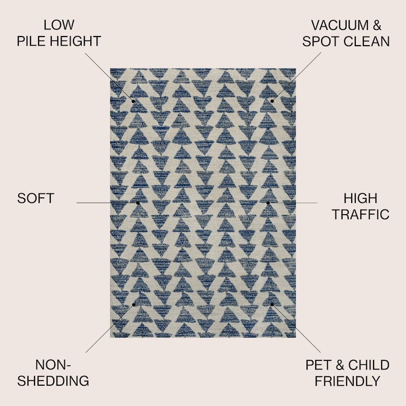 JONATHAN Y Khalil Moroccan Triangle Geometric Area Rug