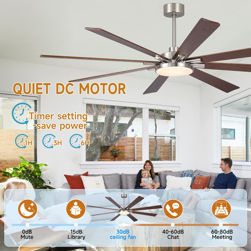 Gabriel 72 in. Indoor Black PlyWood Smart Ceiling Fan with Integrated LED, Works with Alexa/Google