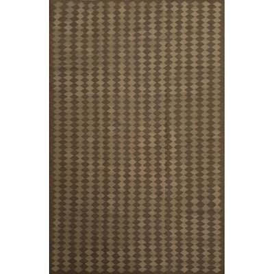 Hand Woven Oriental 100% Wool Carpet Southwestern Modern Brown Kilim Area Rug - 13' 0'' X 10' 0''