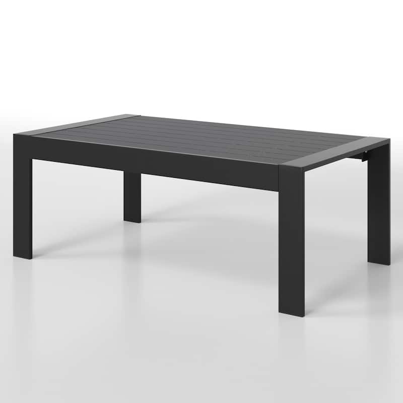 All-Weather Aluminum Outdoor Coffee Table,Modern Coffee Table for Outside,Rectangle Patio Coffee Table