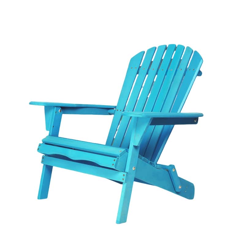 Set of 4 Outdoor Garden Solid Wood Folding Lounge Adirondack Chairs