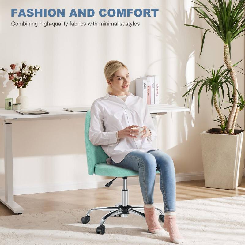 Adjustable Height Swivel Chair for Home Office - Green
