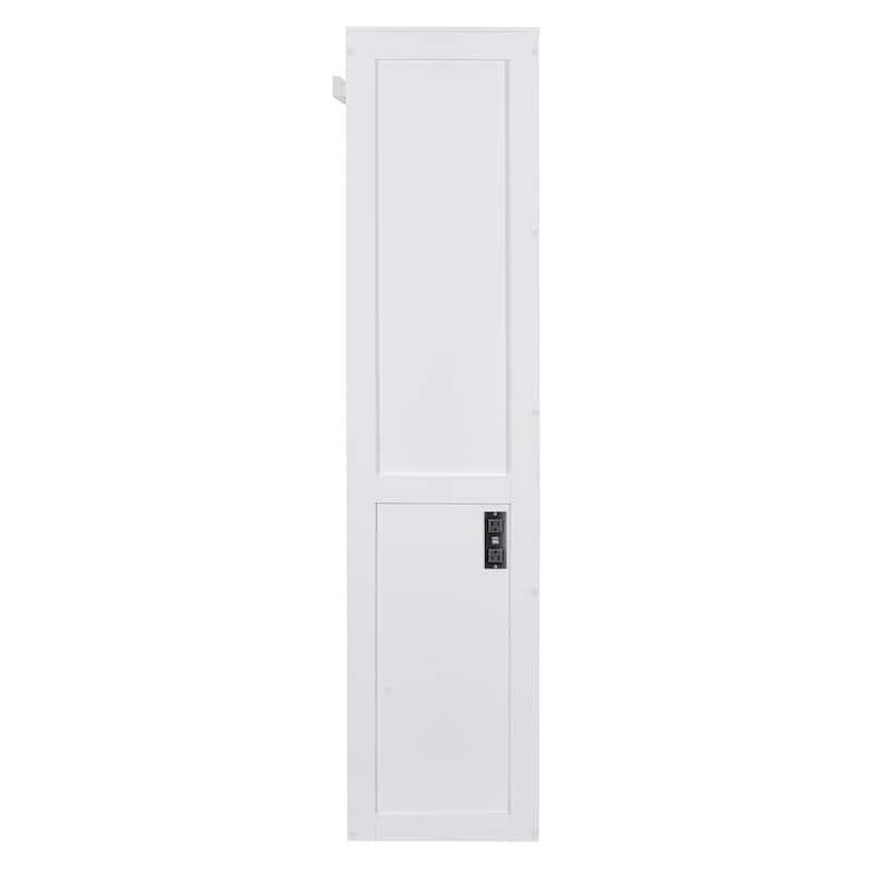 Space-Saving Queen Murphy Bed with Cabinet, Foldable Wall Bed, Durable Wood Frame & Comfortable Mattress Support