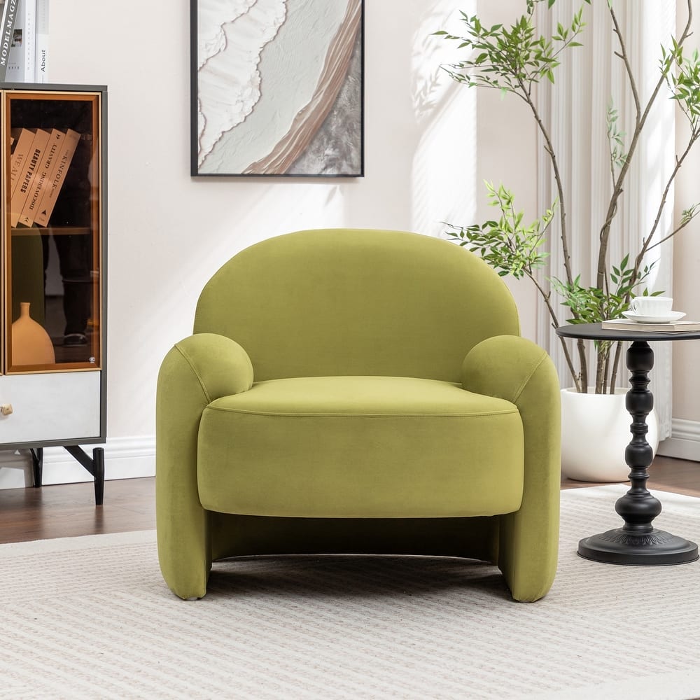 SEYNAR Modern Glam Velvet Thickened Seat Cushion Accent Chair