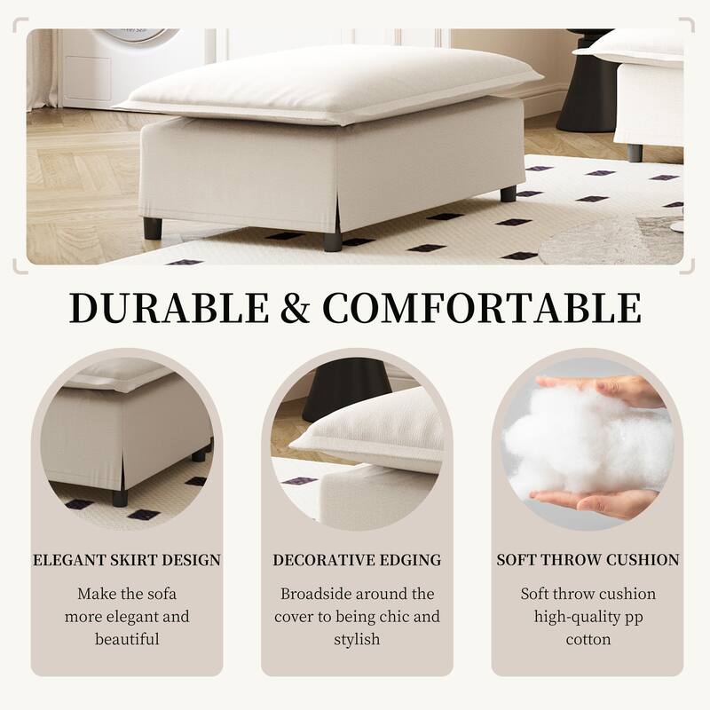 33*27.5" Ottoman Module for Modular Sectional Sofa,Wide Seat,Chenille,