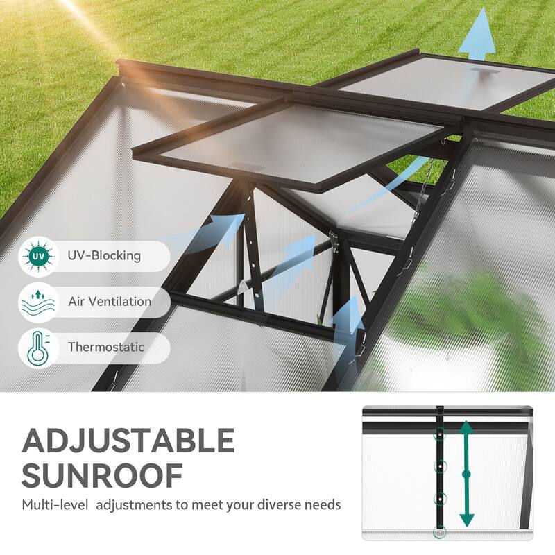 Moasis 8'/10' X 10'/12' Walk-in Hobby Greenhouse