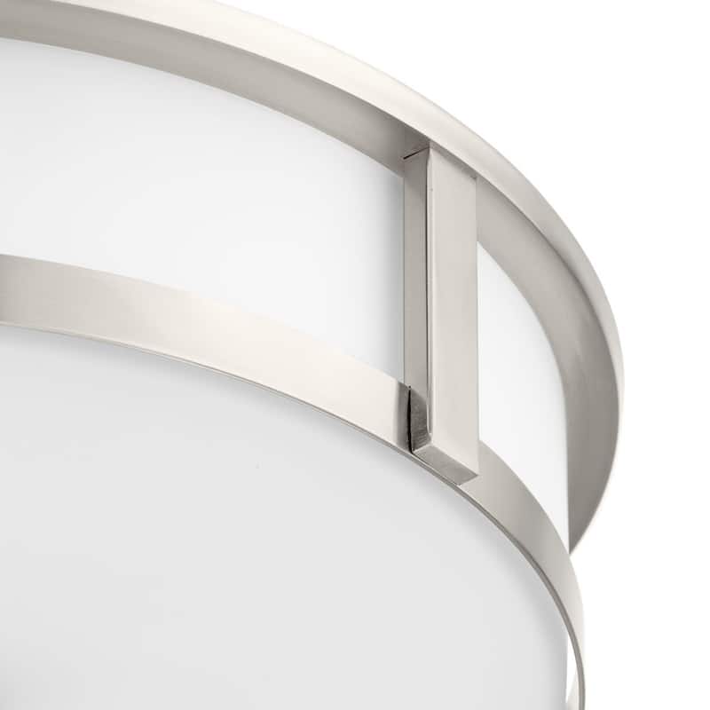 Gilliam Collection Three-Light Brushed Nickel New Traditional Flush Mount - 16.12 in x 16.12 in x 4.37 in