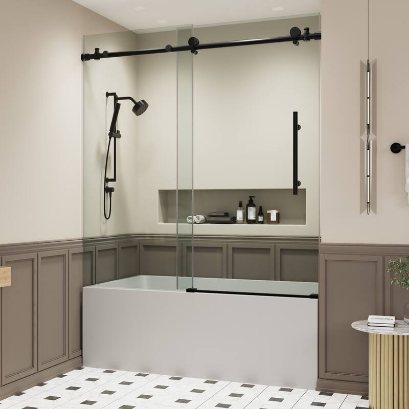 60"W x 59"H Single Sliding Glass Tub Door