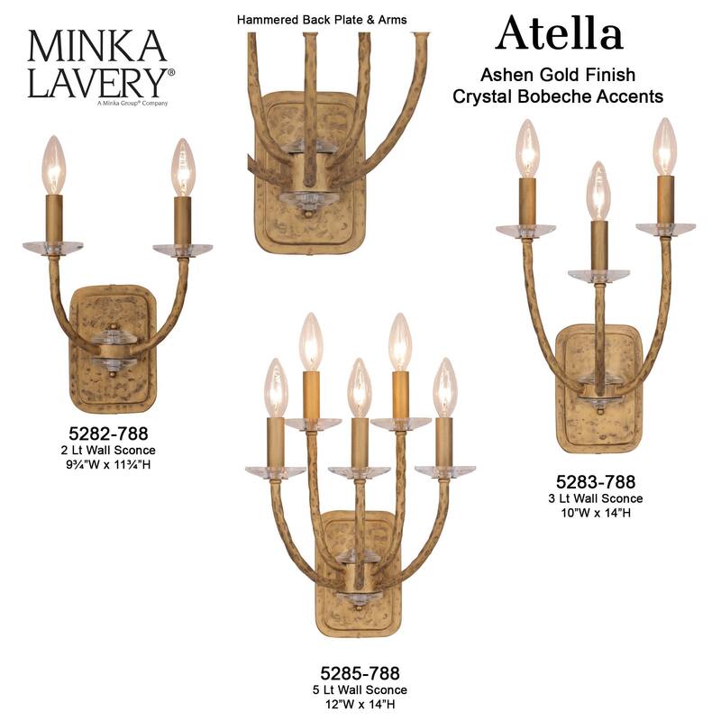 Minka Lavery 5282 Atella 2 Light 12" Tall Wall Sconce