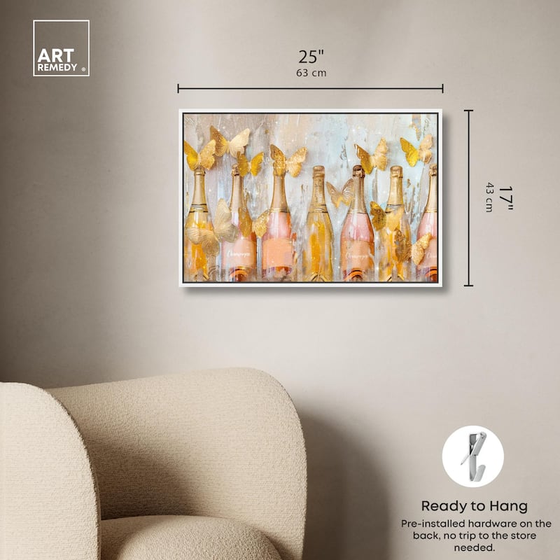 Golden Bright Campagne Line Canvas by Art Remedy