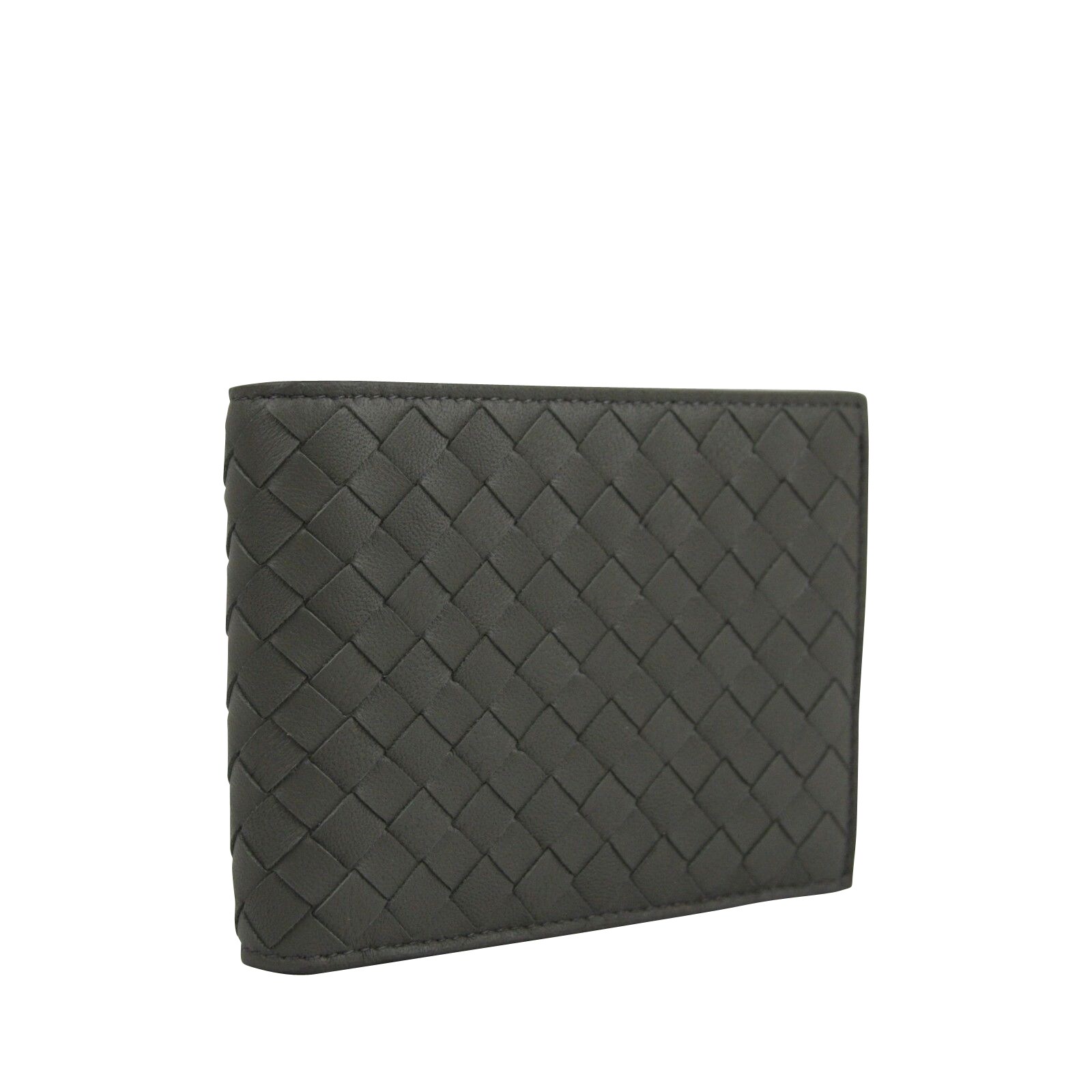 Shop Bottega Veneta Men S Intercciaco Gray Leather Woven Bifold Wallet 148324 1300 One Size Overstock 28031953