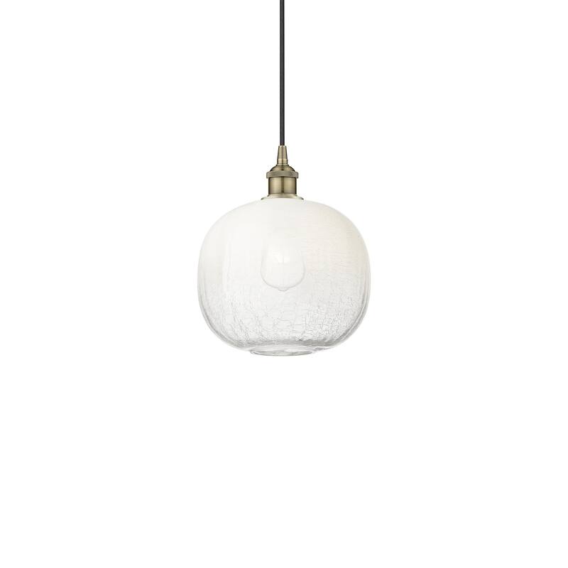 Innovations Lighting 616-1P-12-11 Brookhaven Sphere Pendant Brookhaven - Antique Brass / Opal