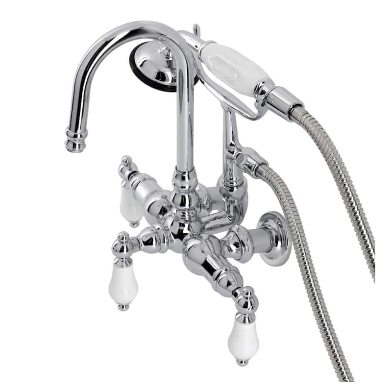 Kingston Brass Vintage Wall Mounted Clawfoot Tub Filler with Built-In - Polished Chrome