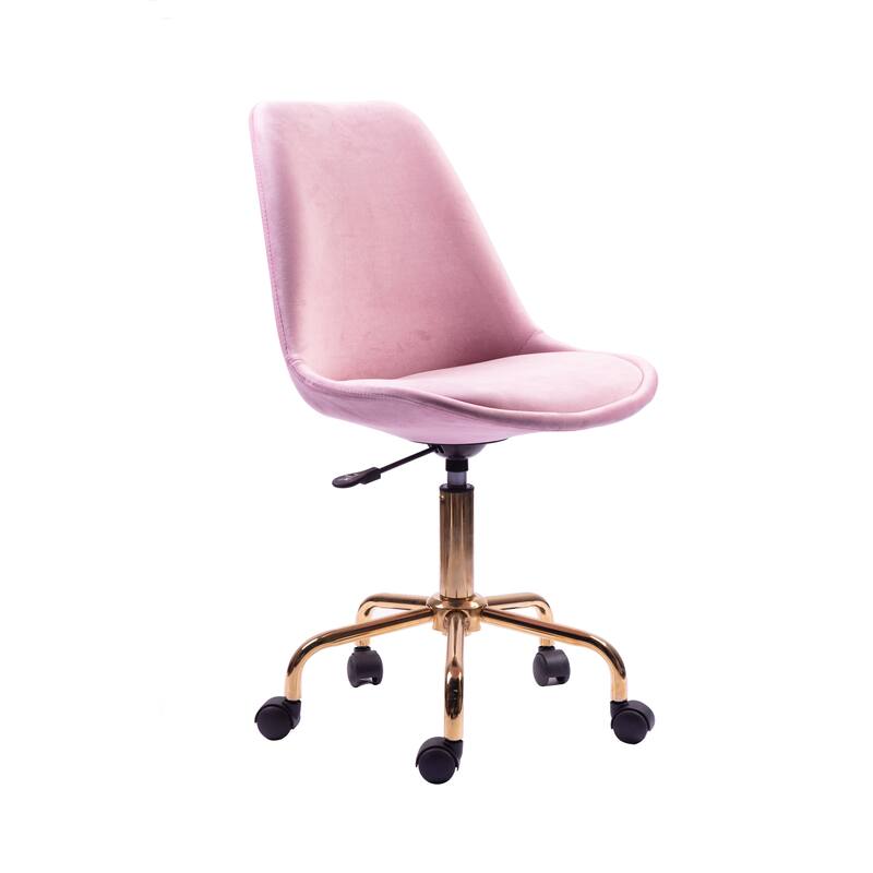 Porthos Home Ally Velvet Office Chair Gold Chrome Legs Gaslift Seat
