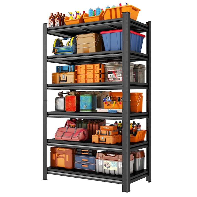 Garage Shelving Units 2400LBS Heavy Duty Storage Shelves Adjustable Metal Shelf 6 Tier Garage Storage Rack for Kitchen