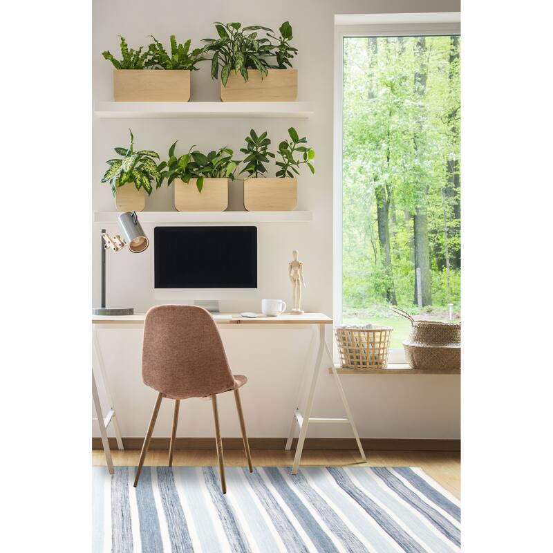 ECARPETGALLERY Flat-Weave Ankara FW Light Blue Wool Kilim - 5'2 x 7'6