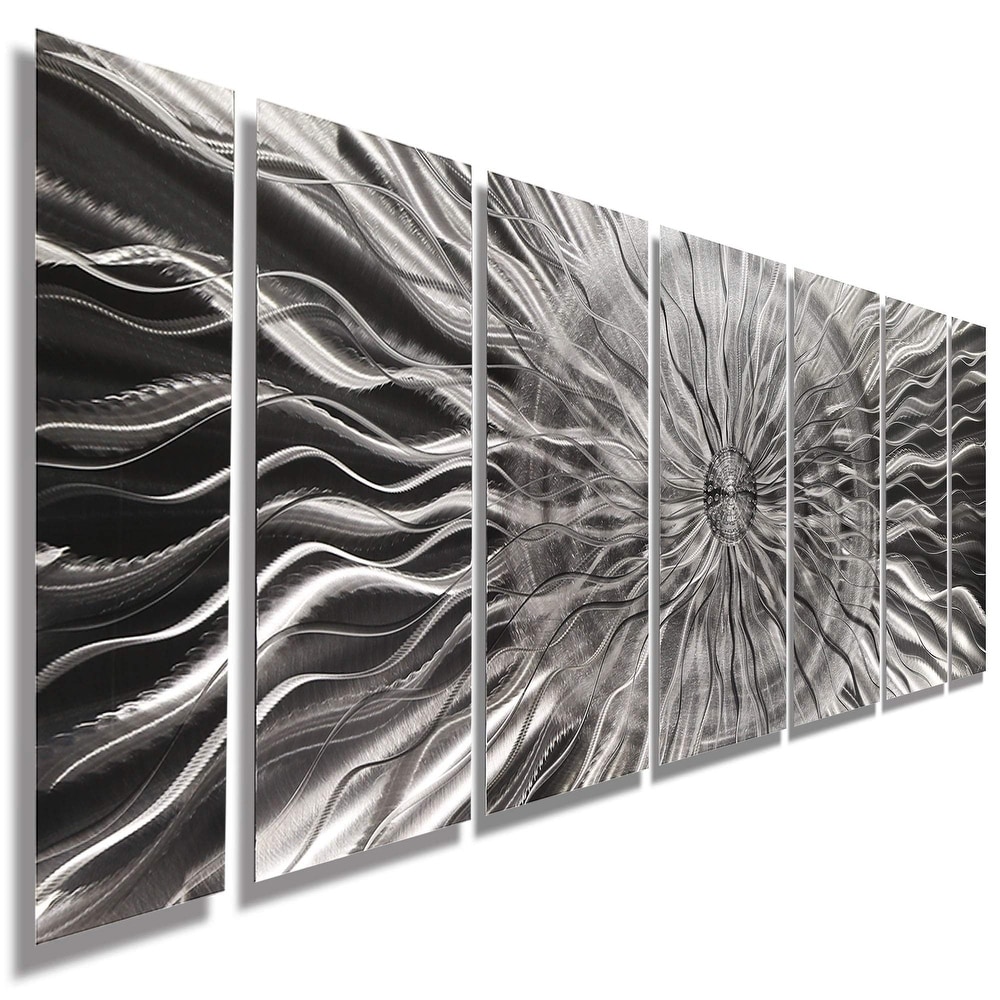 METAL WALL PICTURE PURE LEAVES 24x12x1 antique-silver/anthracite metal sculptur