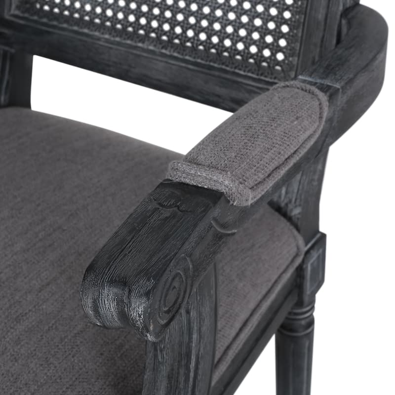 Maria Wood and Cane Upholstered Dining Chair by Christopher Knight Home - 23.75" L x 23.75" W x 39.75" H