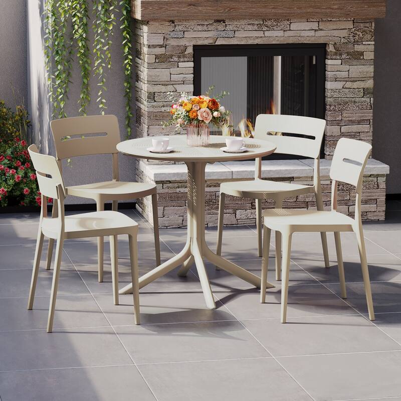 Frond and Form 4-Person Outdoor Round Dining Set