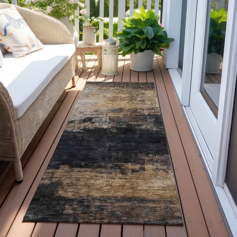 Machine Washable Indoor/ Outdoor Contemporary Chantille Rug
