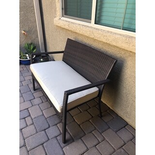 Cancun Outdoor 4-piece Wicker Chat Set with Cushions by Christopher Knight Home