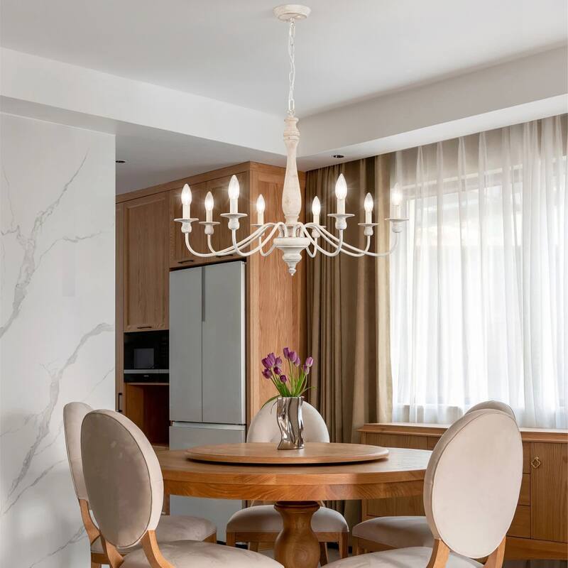6-Light Candlestick Hanging Ceiling Light Fixture Linear Chandelier Lighting for Dining Room Kitchen Island