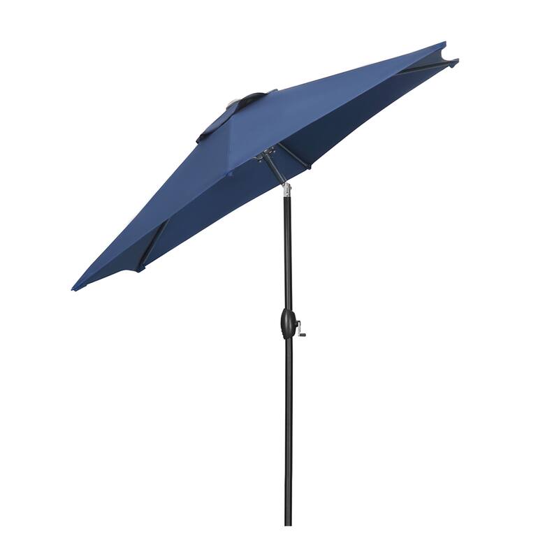 Ainfox 7.5FT Patio Umbrella Crank Lift Push Button Tilt Without Base Ourdoor Hexagonal Umbrella