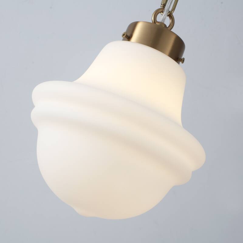 1- Light 8.26'' Wide Dimmable White Milk Glass Pendant