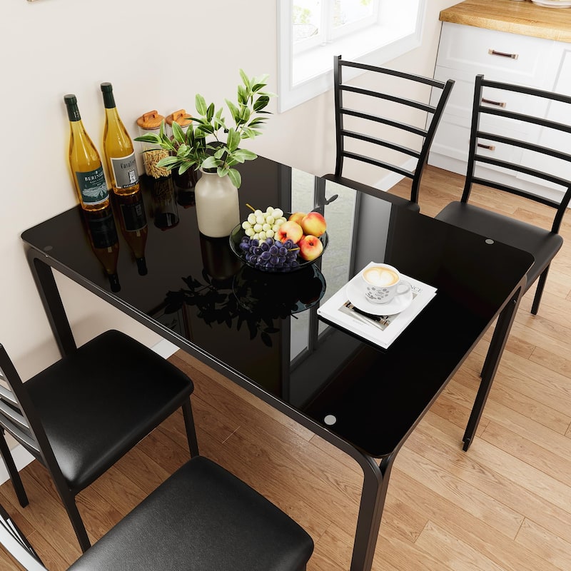 5-piece Farmhouse Dining Table Set for 4