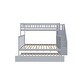preview thumbnail 6 of 9, Wooden Twin/Full Stairway Bunk Bed with Trundle,Grey