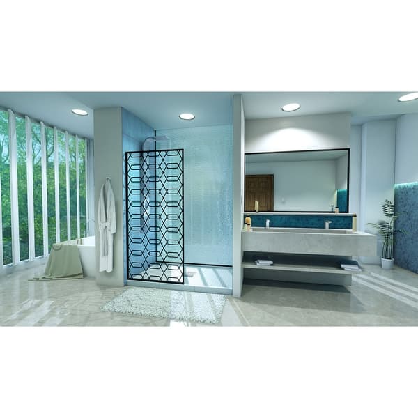 Dreamline Linea Maze 34 In W X 72 In H Single Panel Shower Door Open Entry Design 34 W Overstock 28022880