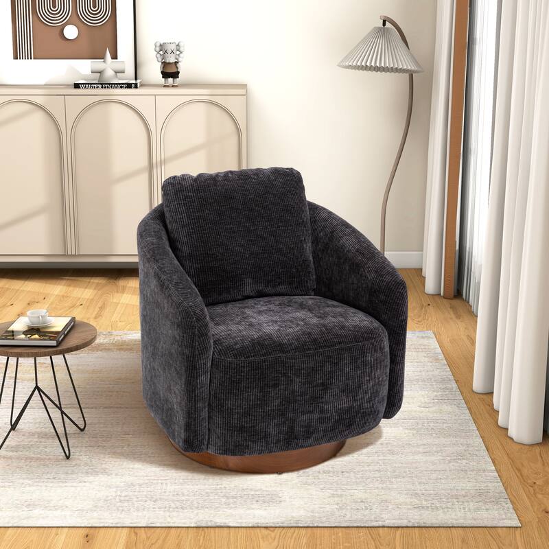 Swivel Accent Barrel Chair and Comfy Round Accent Single Sofa Chair, 360 Degree Club Chair, Lounge Armchair for Living Room