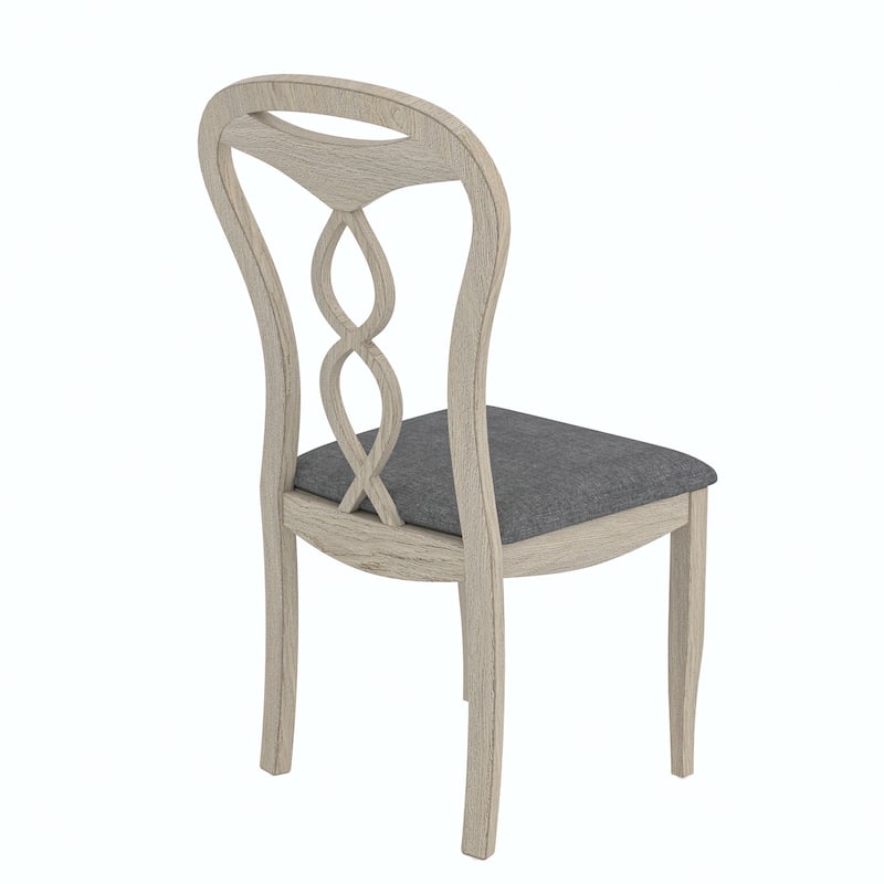 Javlergo Modern Solid Wood Dining Chairs, Vintage Chairs with Round Backrest