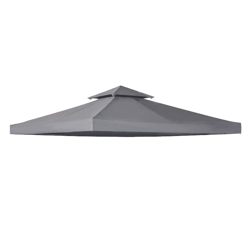 Outsunny Gazebo Replacement Canopy for Model 01 -0153, 2-Tier Top Cover for 9.84' x 9.84' Outdoor Gazebo, Brown (TOP ONLY)