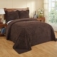 preview thumbnail 11 of 78, Better Trends Rio Collection in Floral Design 100% Cotton Tufted Unique Luxurious Machine Washable Tumble Dry Chocolate - Full