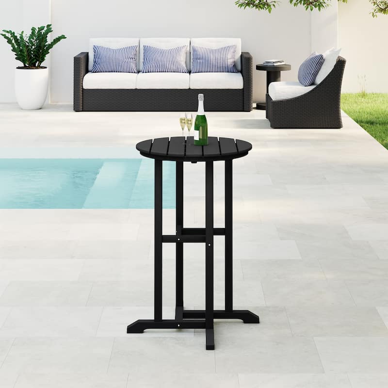 Laguna Hdpe All Weather Outdoor Patio 24" Round Counter Bistro Table