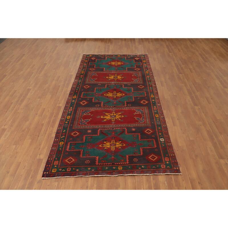 Hand Knotted Oriental 100% Wool Carpet Traditional Tribal Multi-Colored Meshkin Area Rug - 10' 4'' X 5' 0''
