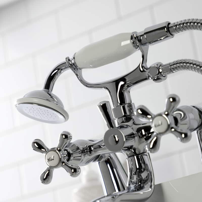 Kingston Brass Deck Mount Clawfoot Tub Faucet with Hand Shower