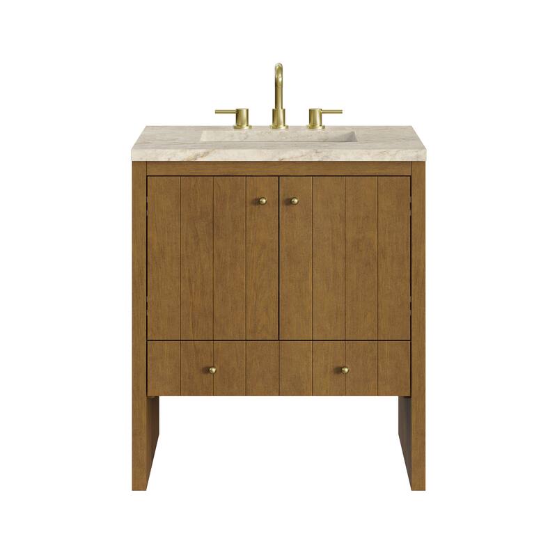 Hudson 30" Single Vanity - Honey Oak/Tajnar Eclos