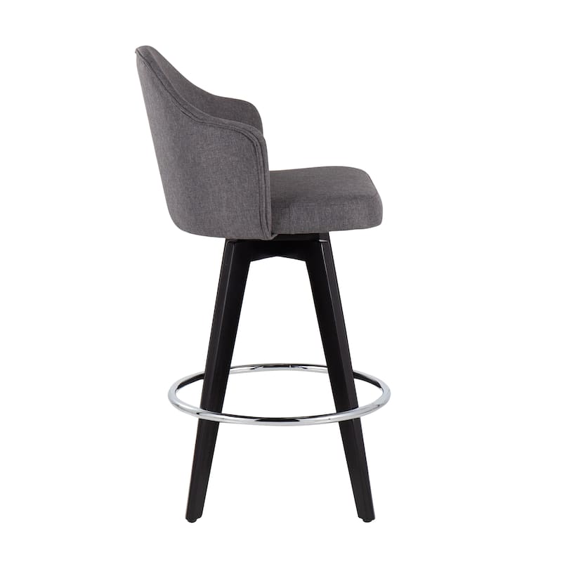 Carson Carrington Valsatra 26" Upholstered Counter Stool with Black Wood Base (Set of 2)