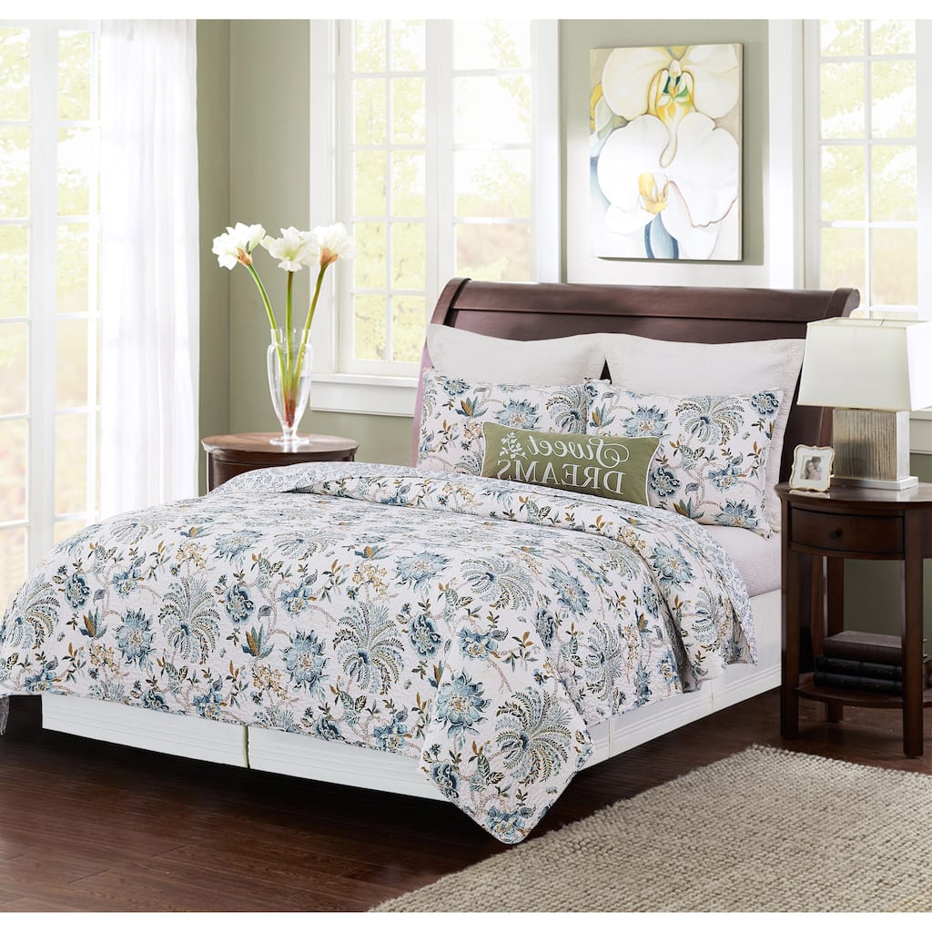 Braganza Teal Quilt Bedding Set