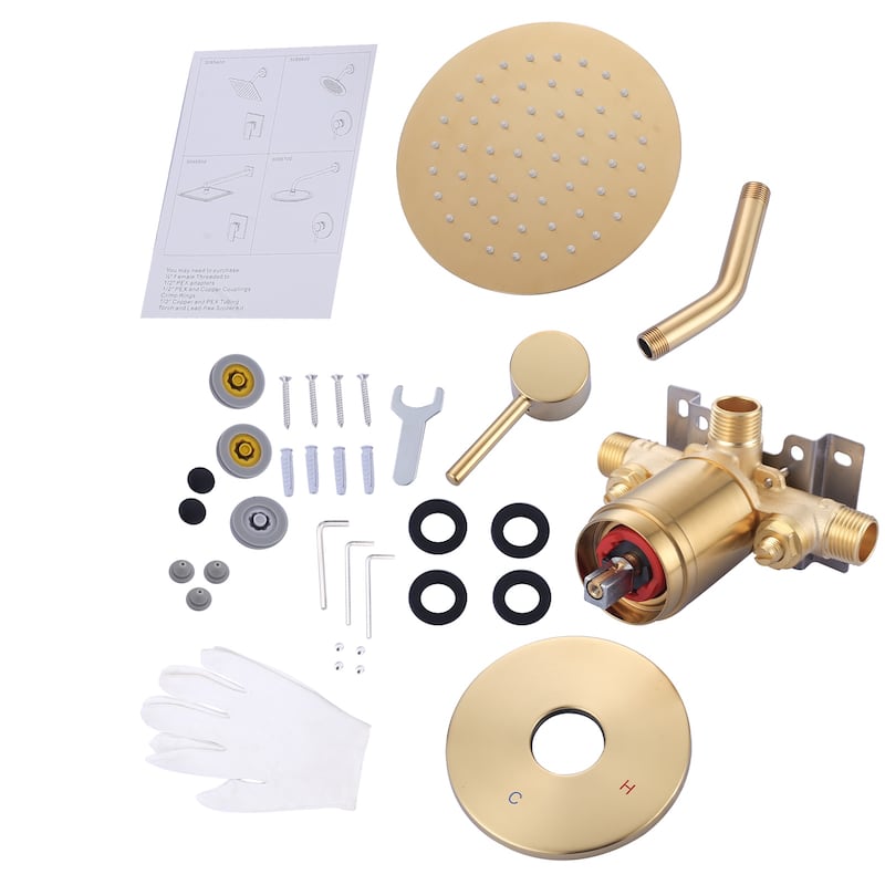 WOWOW Wall Mounted Bathroom Shower Faucet Valve Included