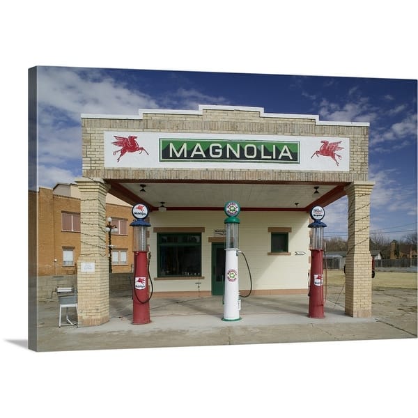 Shop Facade Of A Gas Station Shamrock Texas Canvas Wall Art